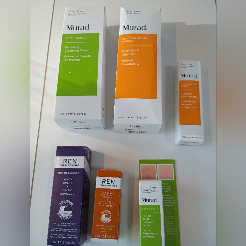 Murad &‎ REN Luxury Skincare Bundle | Cleanser, Serum & Cream Set
